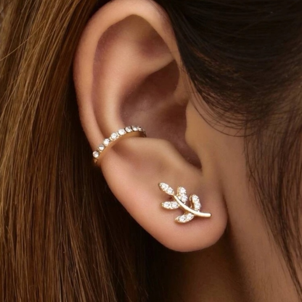 3 Piece Gold Leaf and Cuff Set